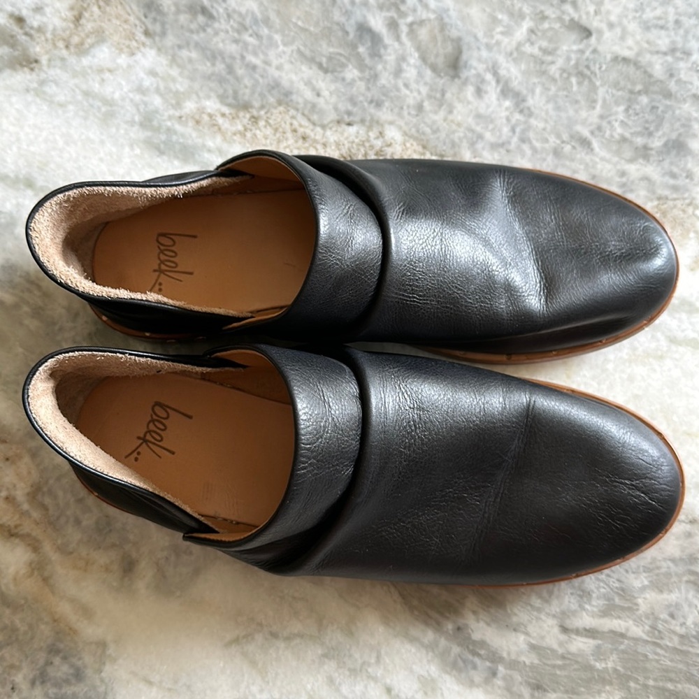 Beek Black Puffin Leather Booties